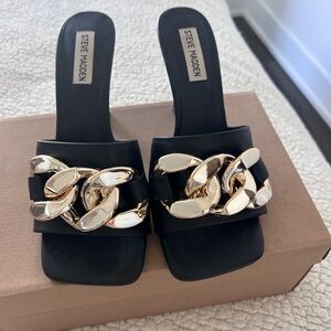 Steve Madden black Mules, hardly worn